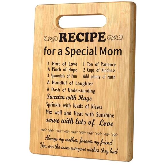 Recipe for a Special Mom Bamboo Cutting Board NEW - Picture 1 of 4